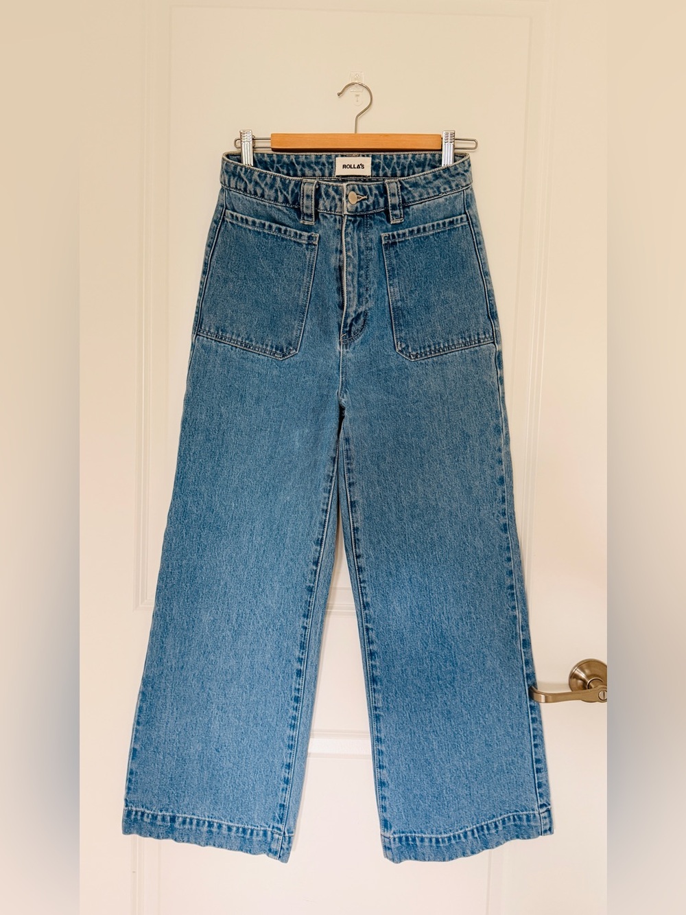ROLLA'S Wide-Leg High-Waist Jeans in Blue Denim